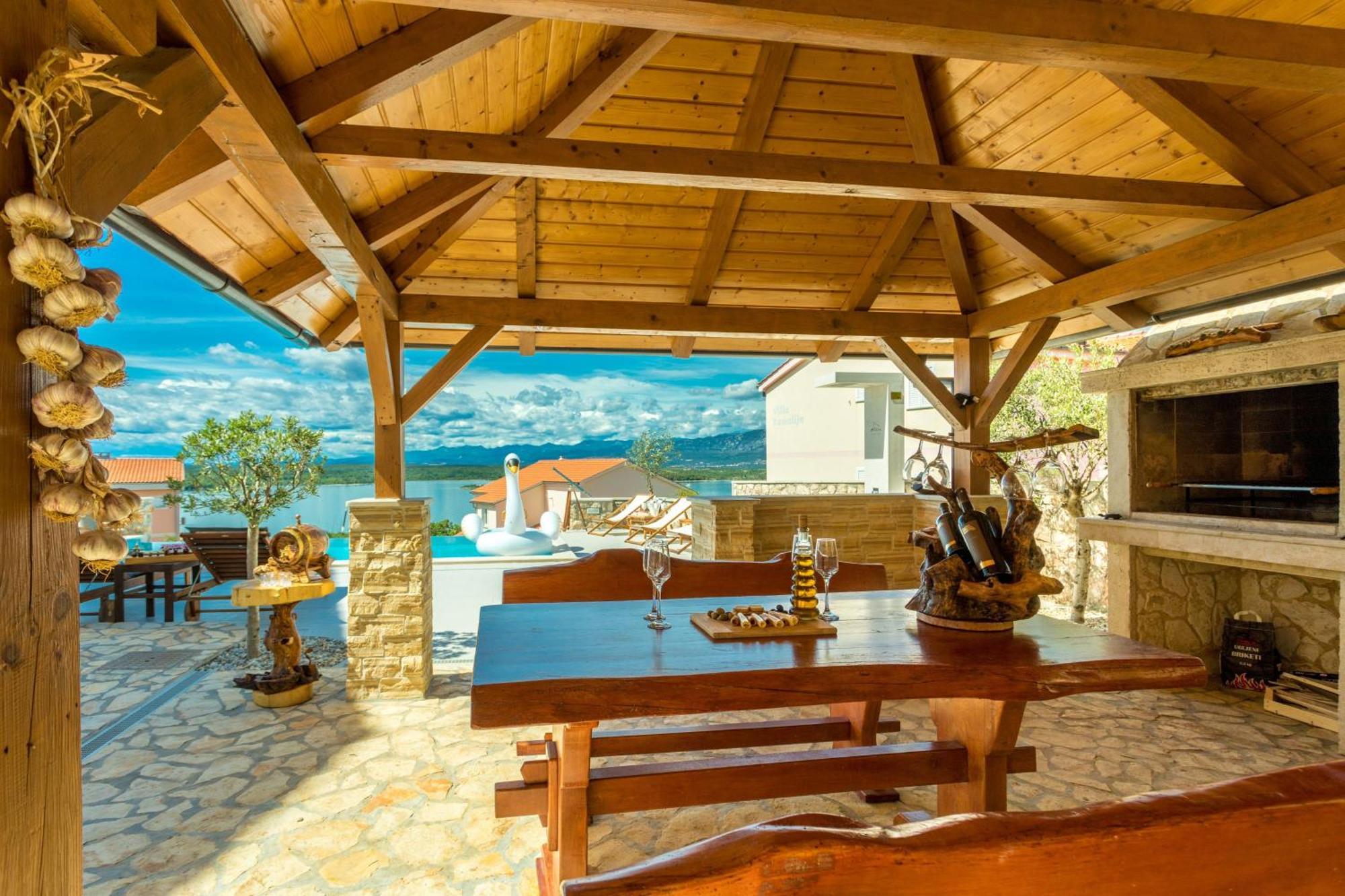 Luxury Villa Allen With Pool Klimno Room photo