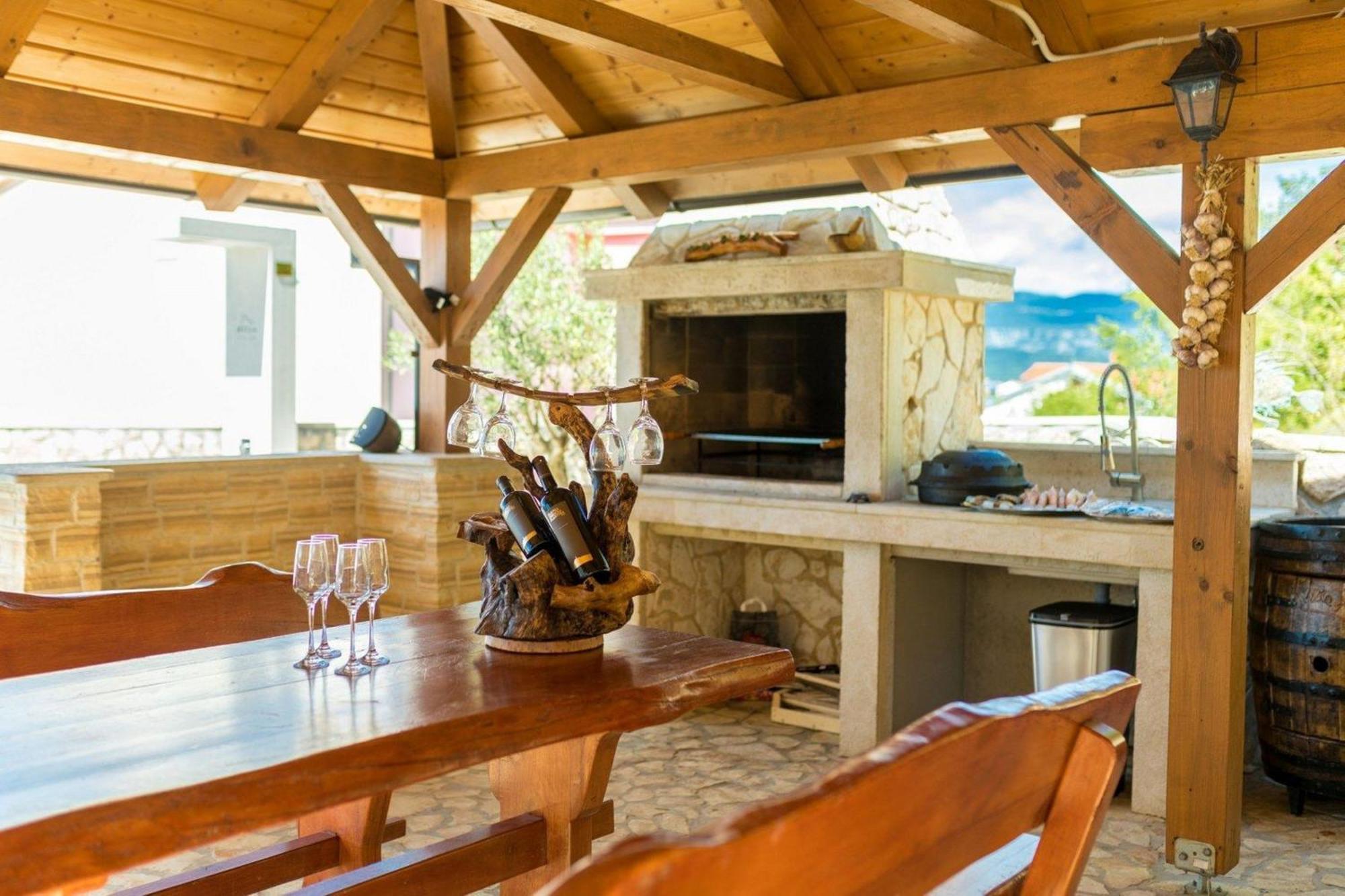 Luxury Villa Allen With Pool Klimno Room photo